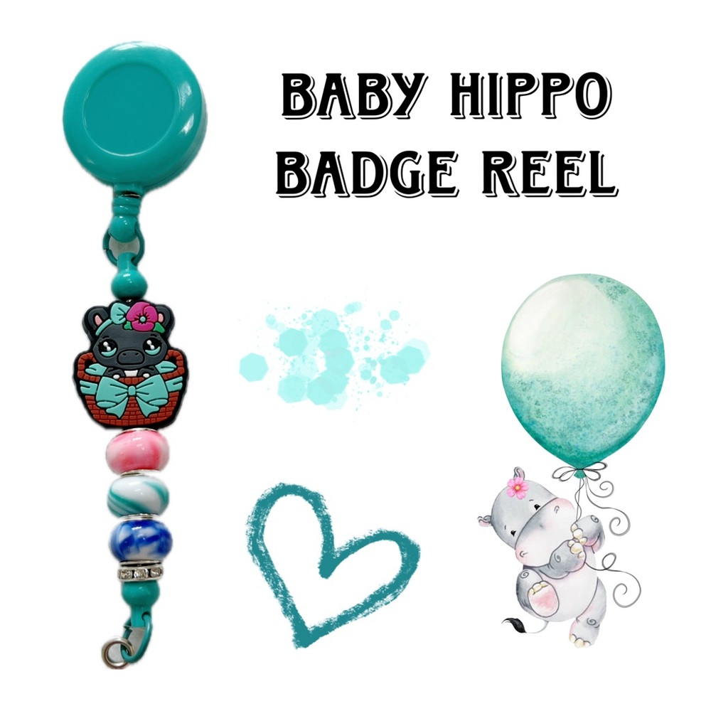Baby Hippo Badge Reel
